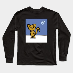 First Snowflake Cute Winter Cat Long Sleeve T-Shirt